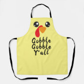 Tablier Thankgiving Turkey Gobble Gobble Y'all Baker Chef (Recto)
