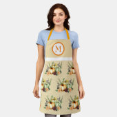 Tablier Thanksgiving Automne Citrouille Monogramme (Porté)