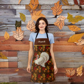 Tablier Thanksgiving Blanc Turquie automne quitte Monogram