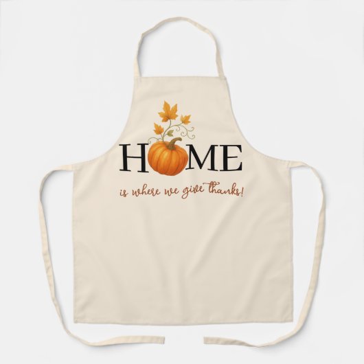 Tablier Thanksgiving Citrouille Home Où nous donnons des r (Recto)