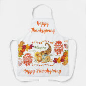 Tablier Thanksgiving Friendsgiving Automne sur blanc | (Recto)