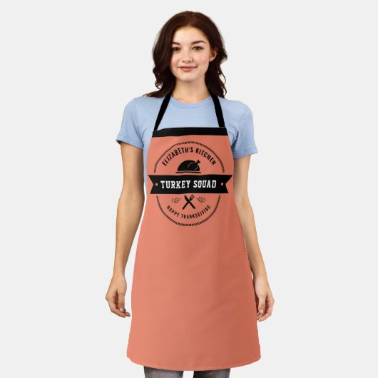 Tablier Thanksgiving Funny Turkey Apron (Porté)