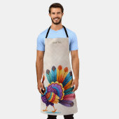 Tablier Thanksgiving Lumineuses Plumes Turquie Apron (Porté)