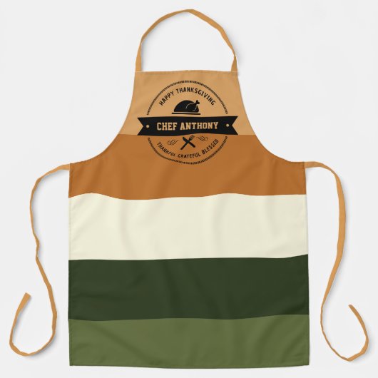 Tablier Thanksgiving Thankful Grateful Nom béni (Recto)