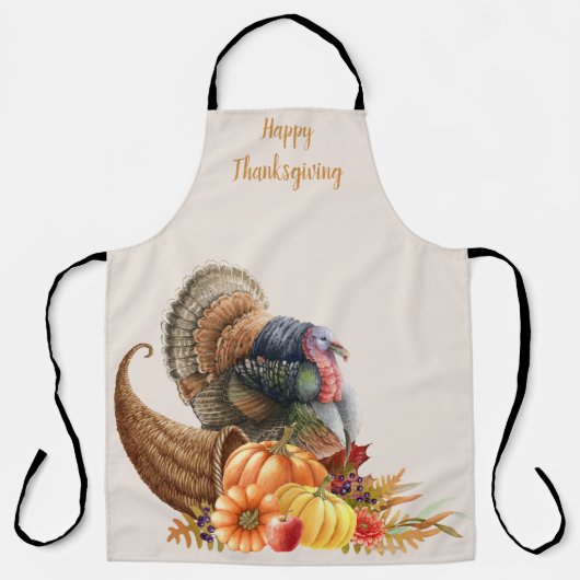 Tablier Thanksgiving Turquie Citrouilles Apron (Recto)