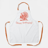 Tablier Thanksgiving Turquie Orange tout-en-dessus impress (Recto)