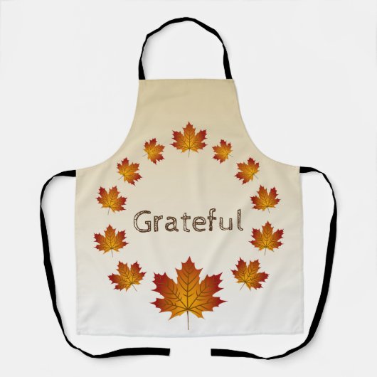 Tablier Thanksgiving Wreath Grateful Simple Feuilles d'éra (Recto)