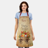 Tablier Thanksgiving's Custom culinary Queen Rustic Apron (Porté)