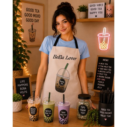 Tablier thé aux perles bubble tea