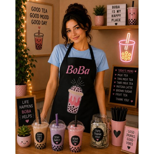 Tablier thé aux perles bubble tea