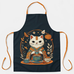 Tablier Thé de chat japonais