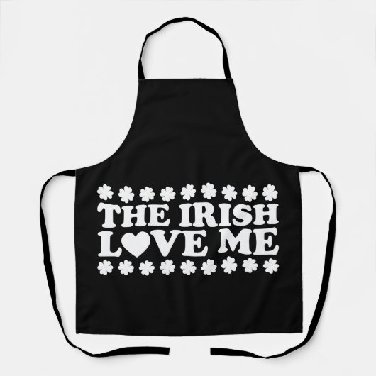 Tablier The Irish Love Me Shamrock St Patrick's Day Retro (Recto)