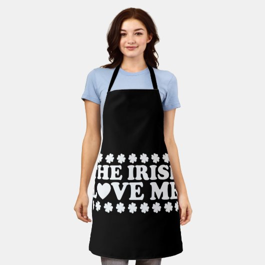 Tablier The Irish Love Me Shamrock St Patrick's Day Retro (Porté)