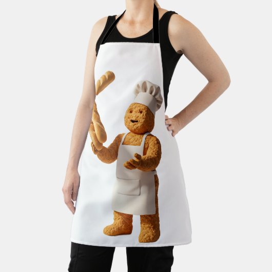 Tablier The Juggling Baker Mascot with Baguettes (Insitu)