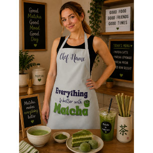 Tablier Thé vert matcha, Tout est meilleur avec du matcha