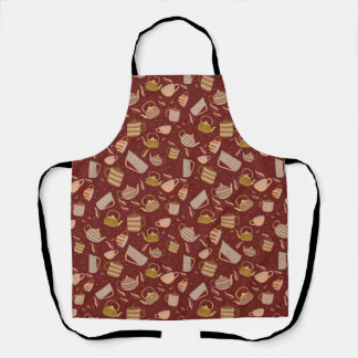 Tablier Théière de l'heure du thé d'automne Mug Motif de f