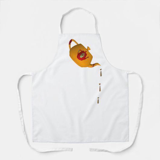 Tablier Théière Drip Drip Double Blanc (Recto)