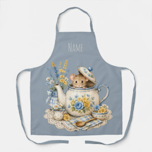 Tablier Théière Fantaisiste Maison de Souris Cottagecore F