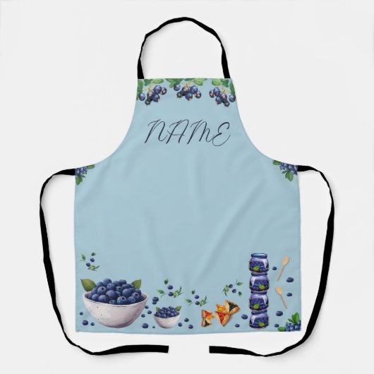 Tablier Thème Blueberry sur toute la surface d'impression (Recto)