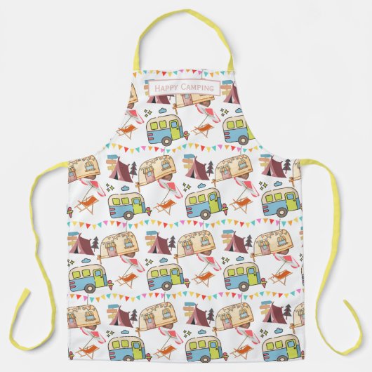 Tablier Thème Camping Rétro (Recto)