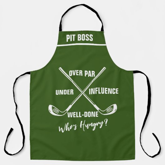 Tablier Thème de golf personnalisé Apron - Amoureux de biè (Recto)