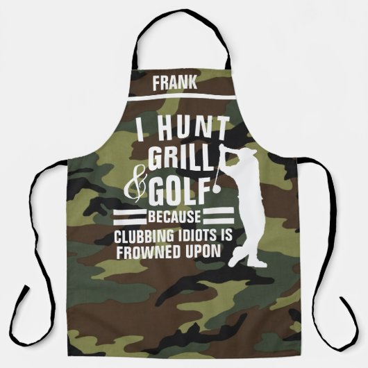 Tablier Thème de golf personnalisé Apron, Chasse amusante  (Recto)