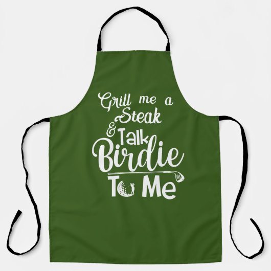 Tablier Thème de golf personnalisé Funny Golf Birdie Pun C (Recto)