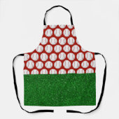 Tablier Thème de Noël du baseball (Recto)