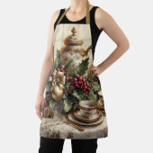 Tablier Thème de thé de Noël élégant vintage (Insitu)