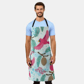 Tablier Thème d'hiver : Motif du cardinal rouge. (Porté)