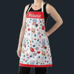 Tablier Thème personnalisé d'Alice au pays des merveilles<br><div class="desc">Cute espace sur le thème d'Alice in Wonderland personnalisé parfait pour le thé de l'après-midi.</div>