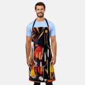 Tablier Thèmes du vin dans le style du cubisme. Bouteilles (Porté)