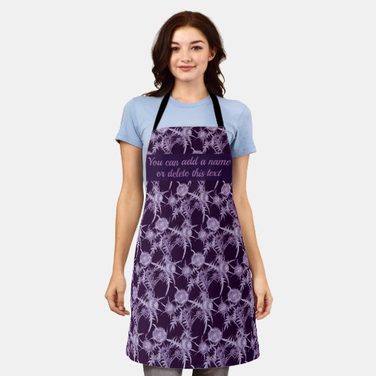 Tablier THISTTLE violet motif (Porté)