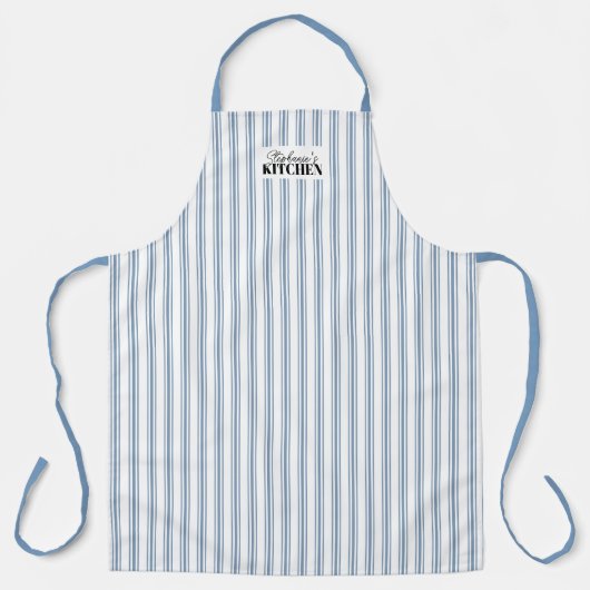 Tablier Ticking Stripe Vintage Farmhouse Blue (Recto)