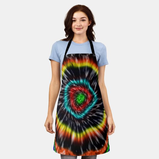 Tablier Tie Dye Opale Noire, (Porté)