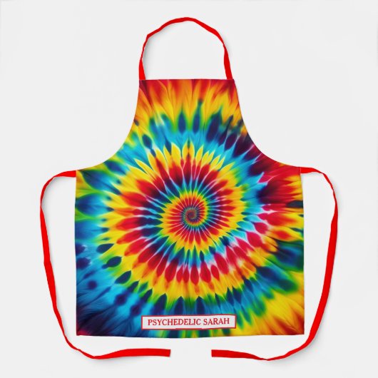Tablier Tie-Dye Psychédélique Arc-en-Ciel (Recto)