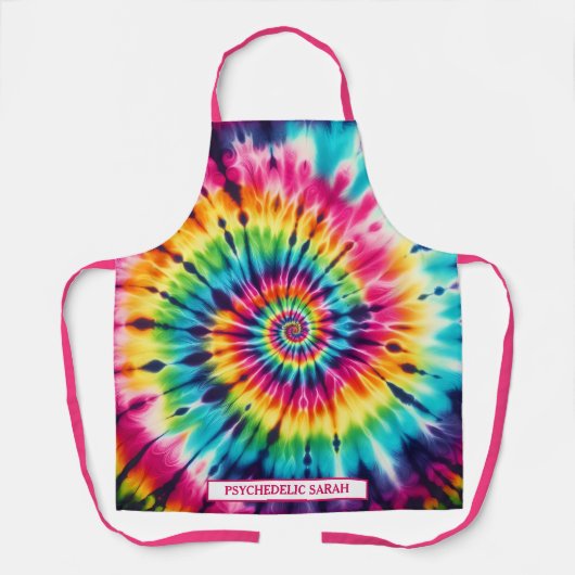 Tablier Tie-Dye Psychédélique Arc-en-Ciel (Recto)