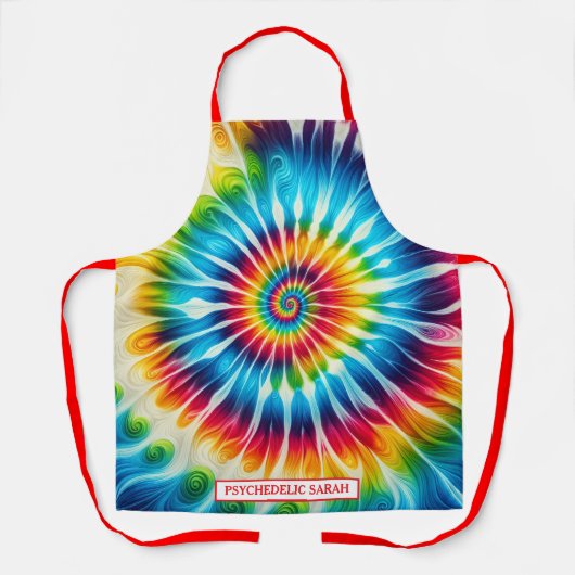 Tablier Tie-Dye Psychédélique Arc-en-Ciel (Recto)