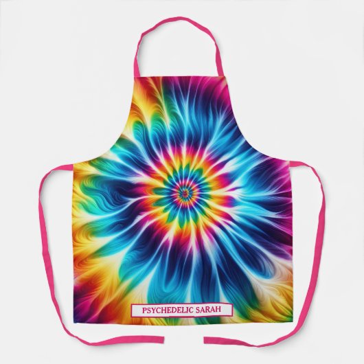Tablier Tie-Dye Psychédélique Arc-en-Ciel (Recto)
