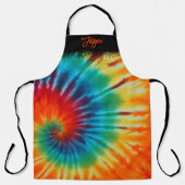 Tablier Tie Dye Spirale et Noir (Recto)