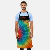 Tablier Tie Dye Spirale et Noir (Porté)