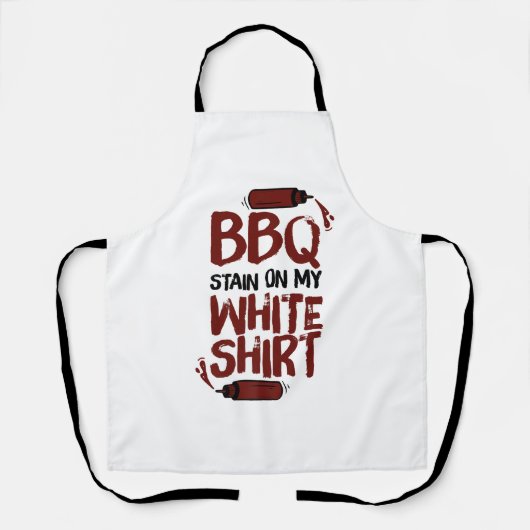 Tablier Tige barbecue sur mon blanc Premium (Recto)