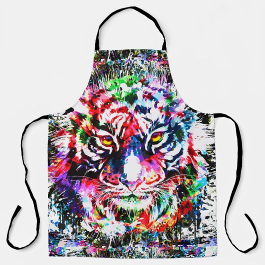 Tablier Tiger Apron | Dessin coloré | Art Abstrait (Recto)