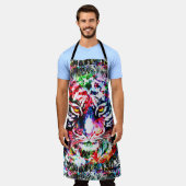 Tablier Tiger Apron | Dessin coloré | Art Abstrait (Porté)