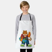 Tablier Tiger comme patineur avec skateboard (Porté)