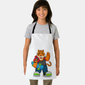 Tablier Tiger comme patineur avec skateboard (Insitu)