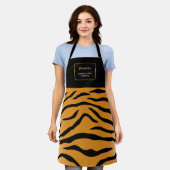 Tablier Tiger imprimé noir or professionnel monogramme (Porté)