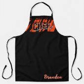 Tablier Tiger Stripe Black Orange Football Design (Recto)