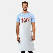 Tablier TIGES DE JOY RED CHRISTMAS POINSETTIA sur WHITE, (Porté)