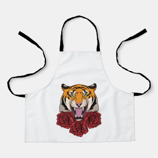 Tablier Tigre avec Rose (Recto)
